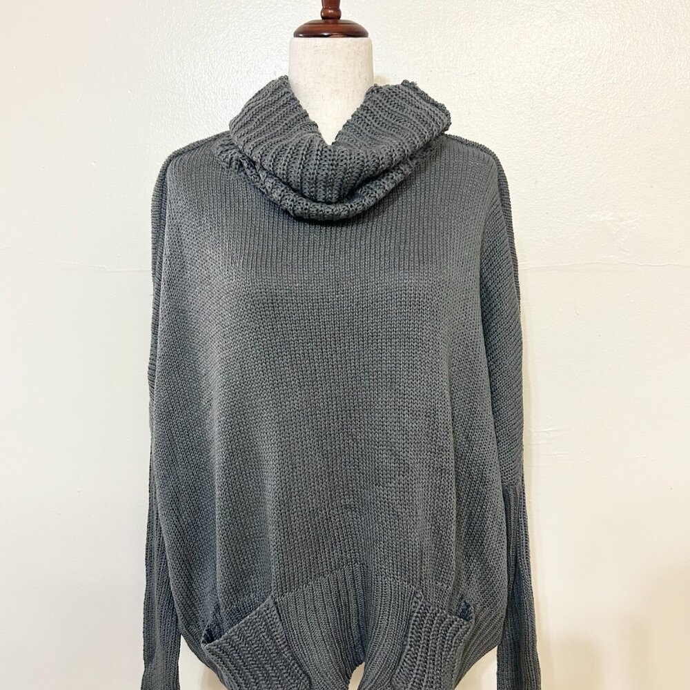 S. Twelve Gray Knit Turtleneck Sweater